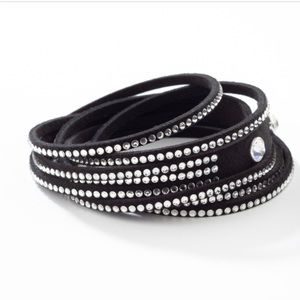 Black and crystal wrap star bracelet from touchstone crystal